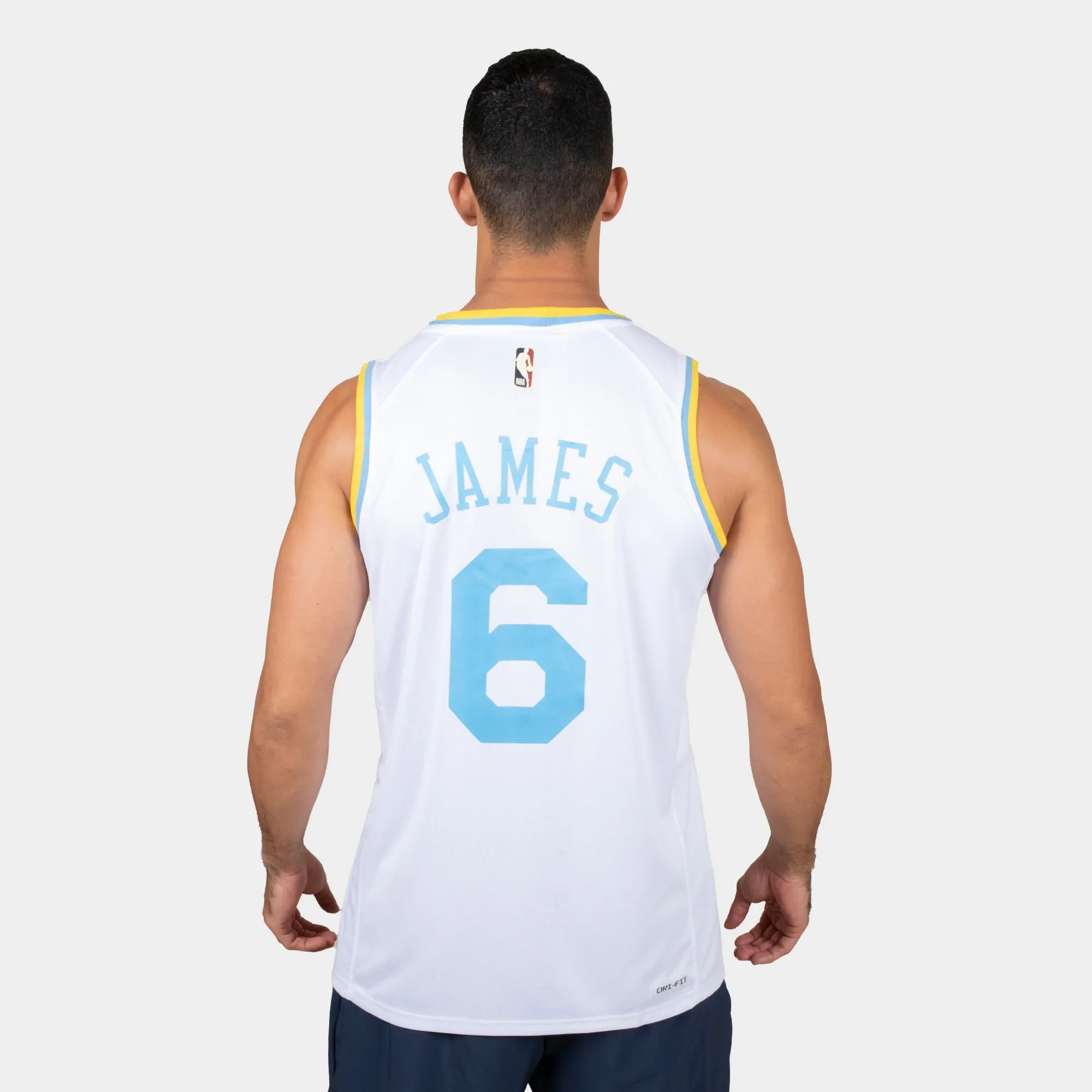 Lebron James 23 Baby Blue, White and Gold 2021 Jersey